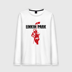 Лонгслив хлопковый мужской Linkin park rock, цвет: белый