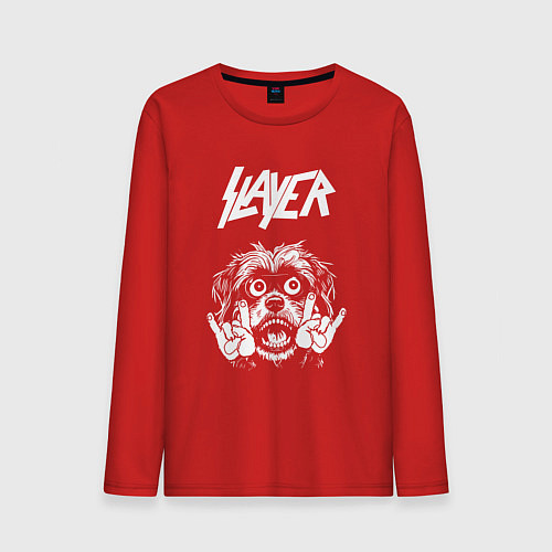 Мужской лонгслив Slayer rock dog / Красный – фото 1