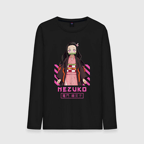 Мужской лонгслив Клинок рассекающий демонов героиня / Черный – фото 1