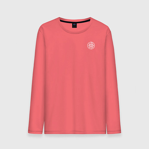 Мужской лонгслив Сокрушу пред ним врагов его малая хризма белая / Коралловый – фото 1