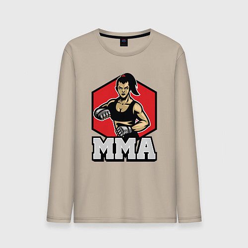 Мужской лонгслив MMA girl / Миндальный – фото 1