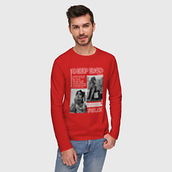 Лонгслив хлопковый мужской Stray kids Deep end Felix, цвет: красный — фото 2