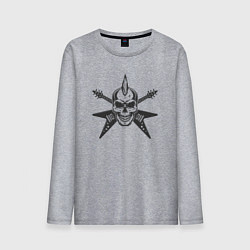 Лонгслив хлопковый мужской Punk rock style, цвет: меланж