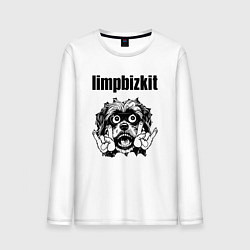 Лонгслив хлопковый мужской Limp Bizkit - rock dog, цвет: белый