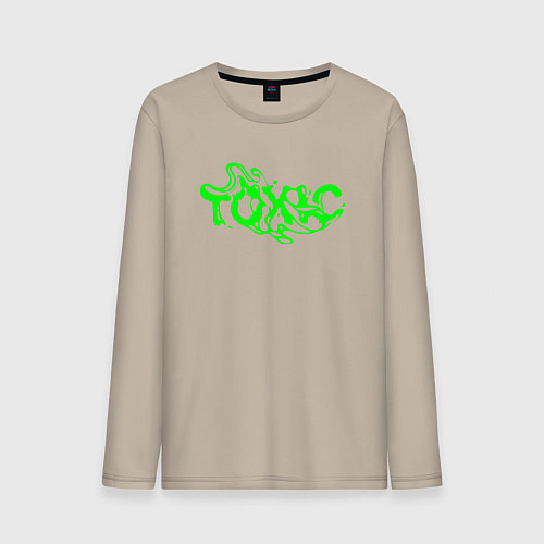 Мужской лонгслив Toxic text / Миндальный – фото 1