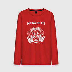 Лонгслив хлопковый мужской Megadeth rock dog, цвет: красный