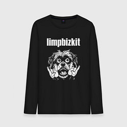 Лонгслив хлопковый мужской Limp Bizkit rock dog, цвет: черный