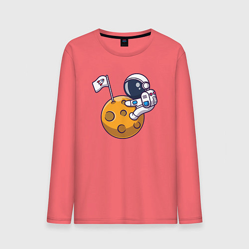 Мужской лонгслив Захватчик Луны / Коралловый – фото 1