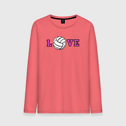 Лонгслив хлопковый мужской Love volley, цвет: коралловый