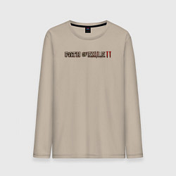 Лонгслив хлопковый мужской Path of exile 2 logotype, цвет: миндальный