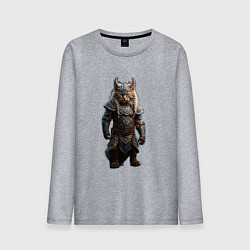 Лонгслив хлопковый мужской Кот викинг, цвет: меланж