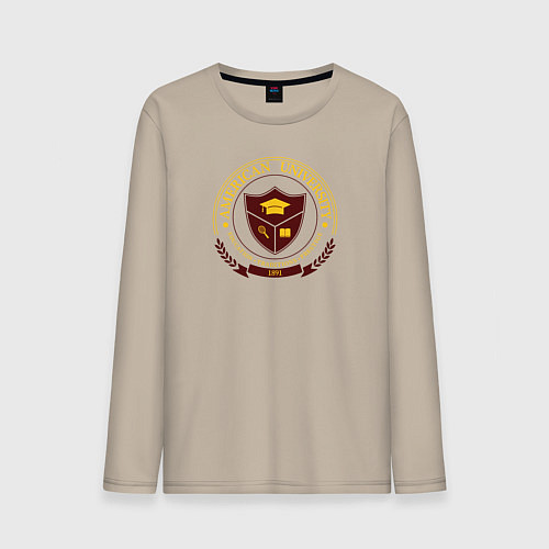 Мужской лонгслив University emblem / Миндальный – фото 1