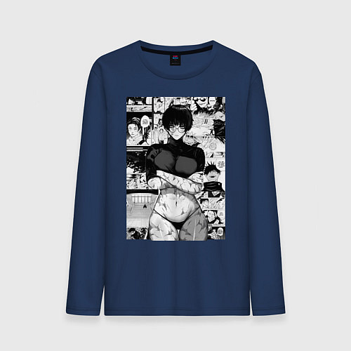 Мужской лонгслив Магическая битва Маки Дзэнин секси / Тёмно-синий – фото 1