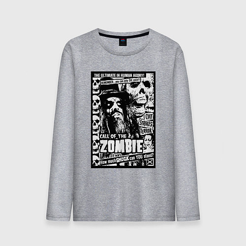Мужской лонгслив Rob zombie skulls / Меланж – фото 1