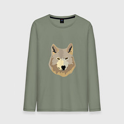 Мужской лонгслив Белый волк