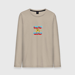 Лонгслив хлопковый мужской I am the master, цвет: миндальный