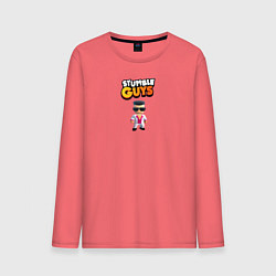 Лонгслив хлопковый мужской Stumble guys, цвет: коралловый