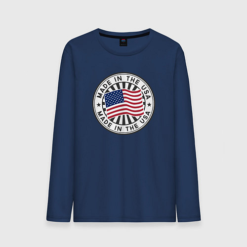Мужской лонгслив Made in the USA / Тёмно-синий – фото 1