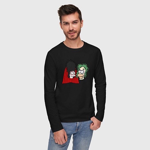 Мужской лонгслив Симпсоны зомби / Черный – фото 3