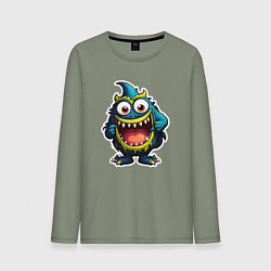 Мужской лонгслив Веселый зубастый монстрик