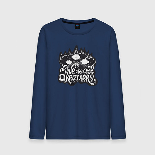 Мужской лонгслив Мы все мечтатели / Тёмно-синий – фото 1