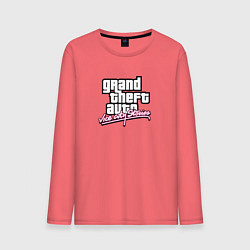 Лонгслив хлопковый мужской GTA vice city stories game, цвет: коралловый
