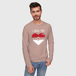 Лонгслив хлопковый мужской Выбираю тебя, цвет: пыльно-розовый — фото 2