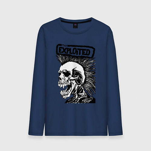 Мужской лонгслив The exploited skull / Тёмно-синий – фото 1
