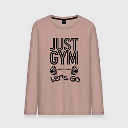 Лонгслив хлопковый мужской Just gym, цвет: пыльно-розовый