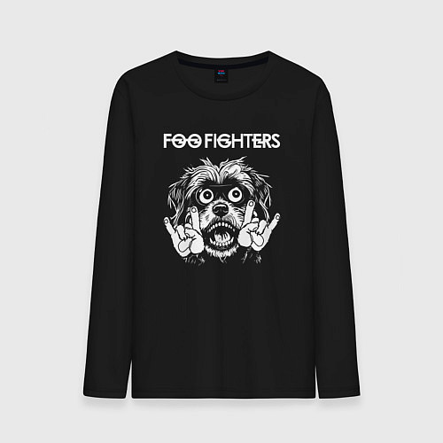 Мужской лонгслив Foo Fighters rock dog / Черный – фото 1