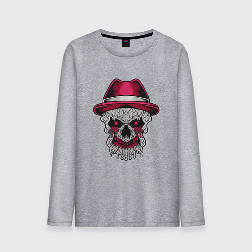Мужской лонгслив Череп гангстера / Меланж – фото 1