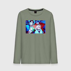 Лонгслив хлопковый мужской Big Bang в ярких образах K-pop, цвет: авокадо