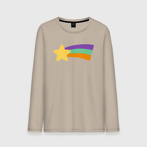 Мужской лонгслив Радужный свитер Мэйбл / Миндальный – фото 1