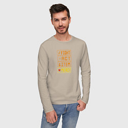 Лонгслив хлопковый мужской Undertale menu game, цвет: миндальный — фото 2