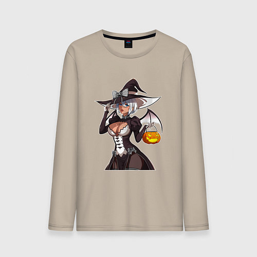 Мужской лонгслив 2B ведьма - Nier automata / Миндальный – фото 1