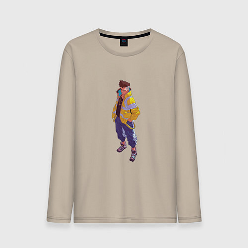 Мужской лонгслив Киберпанк Дэвид Мартинес / Миндальный – фото 1