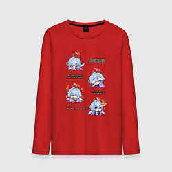 Лонгслив хлопковый мужской Зарянка фразы, цвет: красный