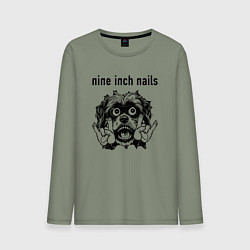 Лонгслив хлопковый мужской Nine Inch Nails - rock dog, цвет: авокадо