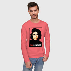 Лонгслив хлопковый мужской Che guevara - Chelentano, цвет: коралловый — фото 2