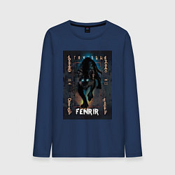 Лонгслив хлопковый мужской Fenrir black vinyl, цвет: тёмно-синий