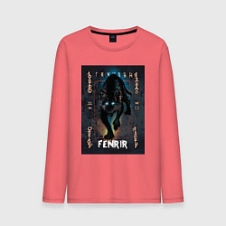 Лонгслив хлопковый мужской Fenrir black vinyl, цвет: коралловый