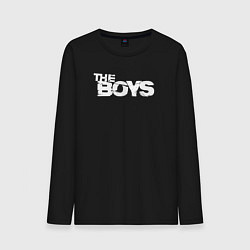 Лонгслив хлопковый мужской The boys big litters, цвет: черный