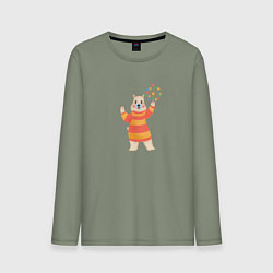 Мужской лонгслив Белый медведик