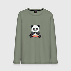 Мужской лонгслив Панда ест суши