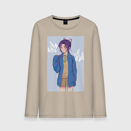 Мужской лонгслив Клинок рассекающий демонов Синобу Котё / Миндальный – фото 1