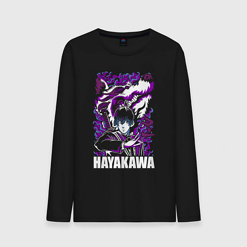 Мужской лонгслив Человек-бензопила Аки Хаякава и демон / Черный – фото 1