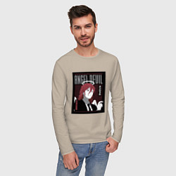 Лонгслив хлопковый мужской Человек-бензопила Angel Devil, цвет: миндальный — фото 2