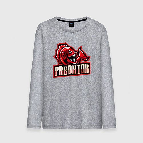 Мужской лонгслив Рыбка хищник / Меланж – фото 1
