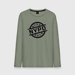 Лонгслив хлопковый мужской New York police, цвет: авокадо