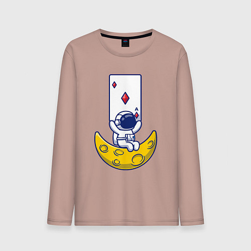 Мужской лонгслив Космический покер / Пыльно-розовый – фото 1